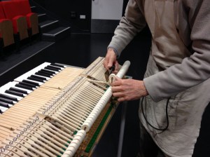 pressing on a hot iron