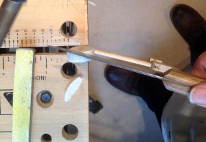 cut in line with shank